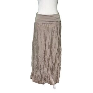 Giusy Silk Blend Boho Fold Over Maxi Skirt Made in Italy Women's Size Small